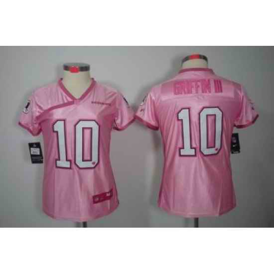 Women Nike Washington Redskins 10# Robert Griffin III 2012 LOVE Pink Elite Jerseys